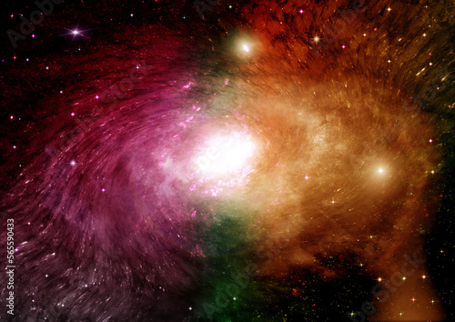 Obraz na płótnie galaxy in a free space. 3D rendering w salonie