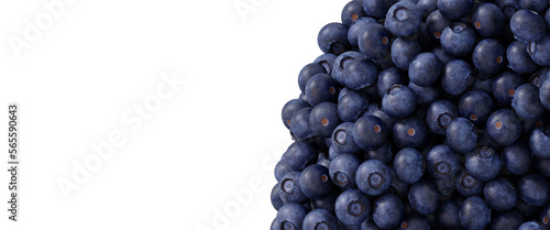 Fruit and healthy food concept. Fresh blueberry isolated on transparent background. 3d rendering illustration. PNG format