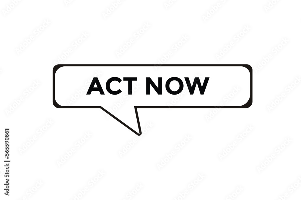 Act now button web banner templates. Vector Illustration
