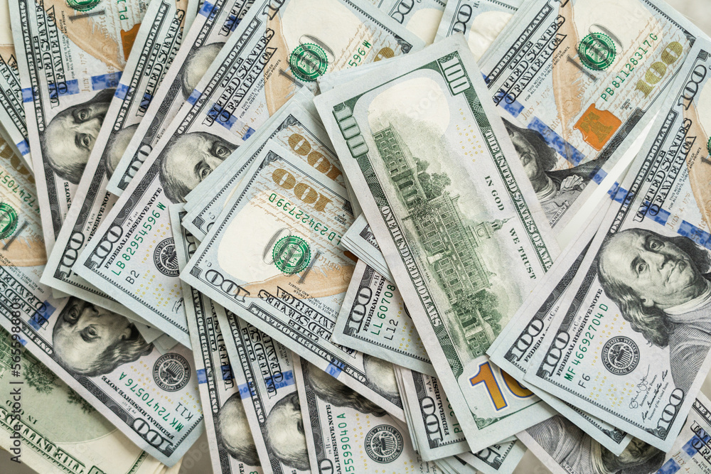 Dollars bills are many copies. Dollars bills are many copies.