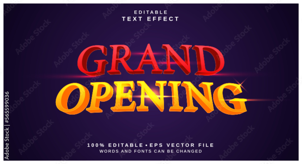 Editable text style effect - Grand Opening text style theme. Editable text style effect - Grand Opening text style theme.