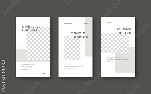 Modern furniture sale template social media story in minimalist style