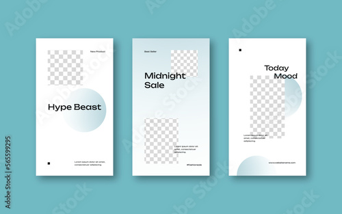 Minimalism social media story promotion template with aesthetic gradient