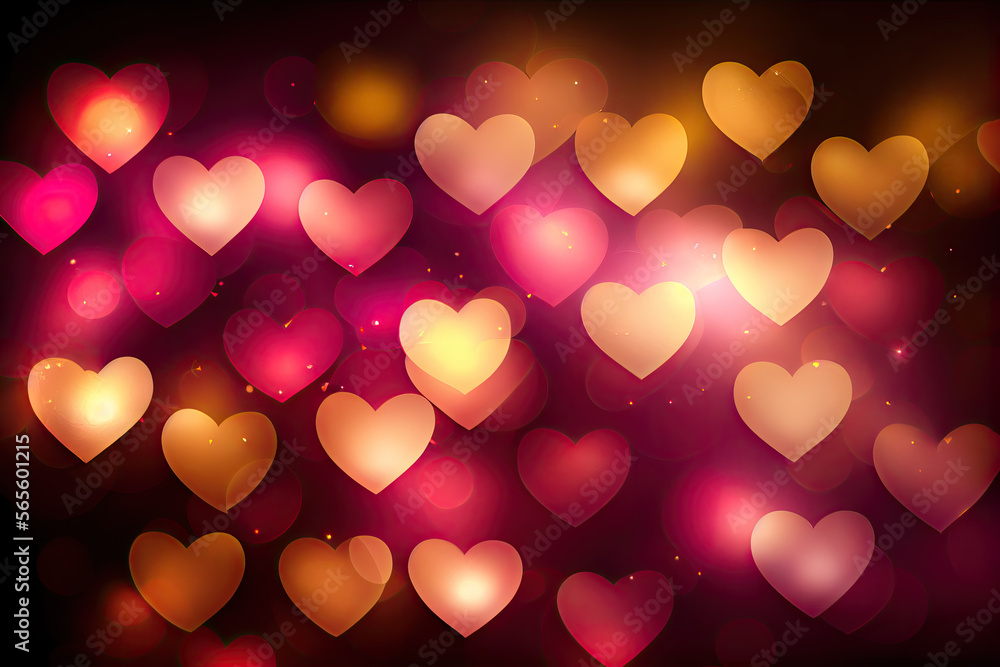 Shiny hearts bokeh light Valentine's day background. Shiny hearts bokeh light Valentine's day background.
