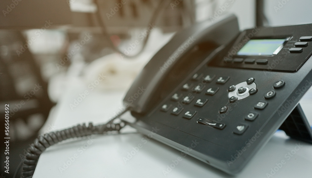close up telephone landline at office concept close up telephone landline at office concept