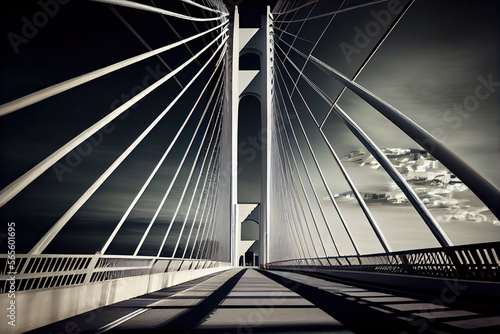 Suspension structure of modern bridge © imlane