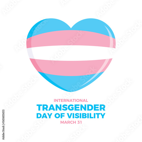 International Transgender Day of Visibility vector. Transgender pride flag in heart shape icon vector isolated on a white background. March 31. Important day