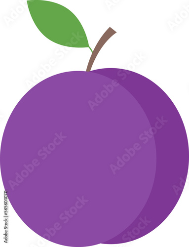 Flat purple plum icon