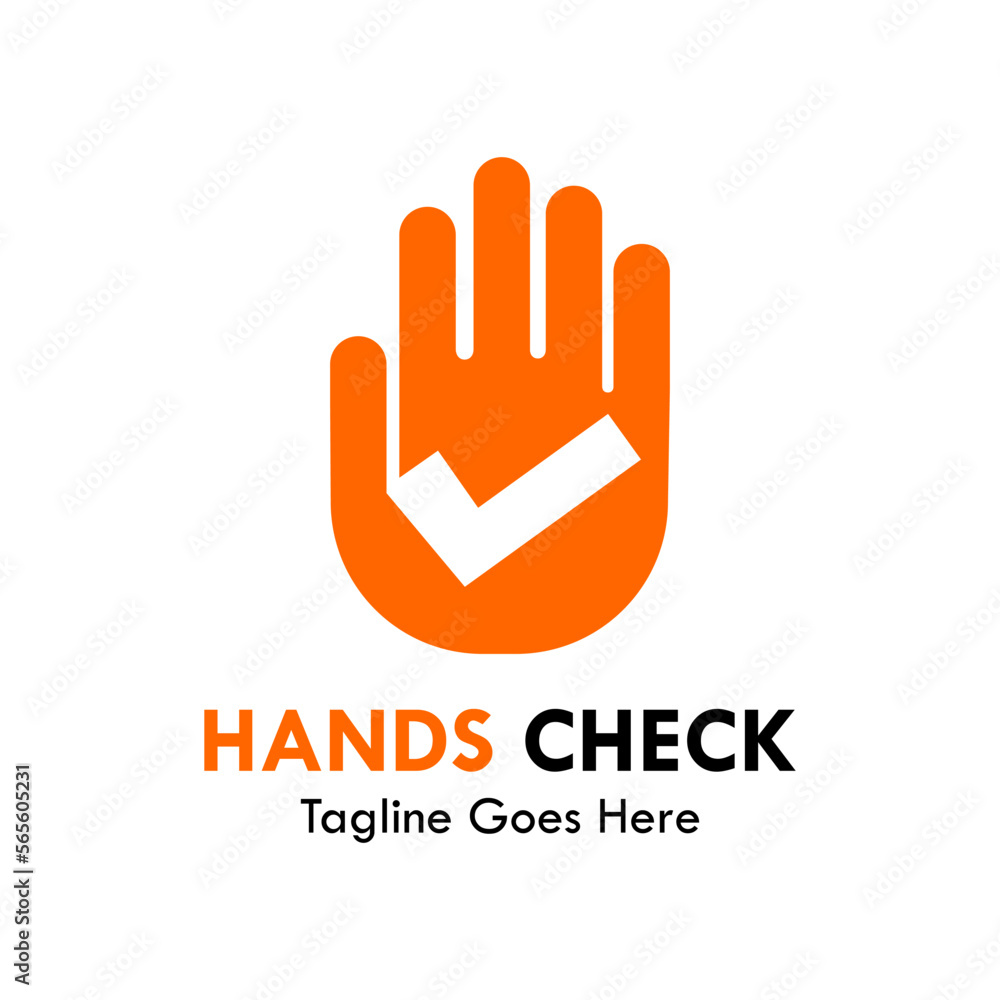 Hand check logo template illustration Hand check logo template illustration