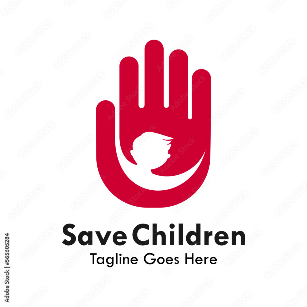 Fototapeta premium Save Children logo template illustration