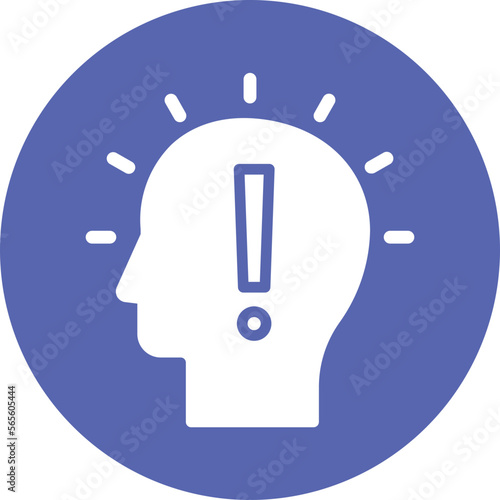 Brain, exclamation Vector Icon

