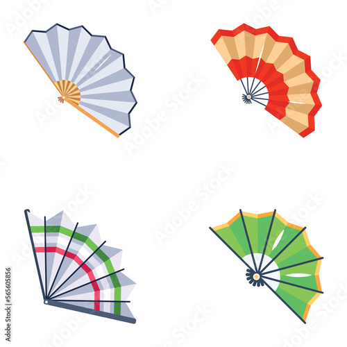 Set of Folded Fans Flat Vectors 

