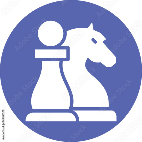 Chess knight, chess pawn Vector Icon

