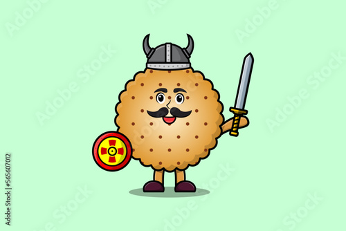 Cute cartoon character Cookies viking pirate 