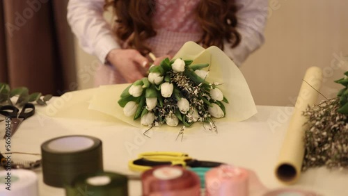Middle selection of female make bouquet of spring flowers