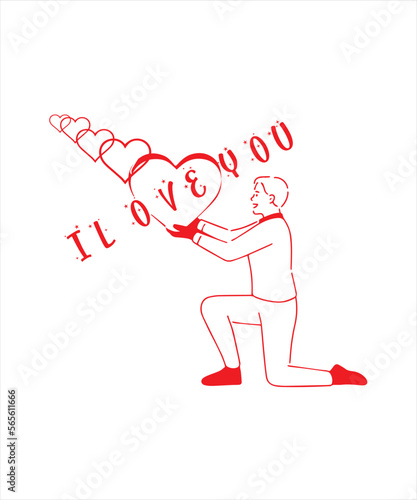  i Love You Vector Tshrit Design Vector Design Valentine Day For Tshirt Design Vector Design Print Ready Template label Design , art For Love .eps photo