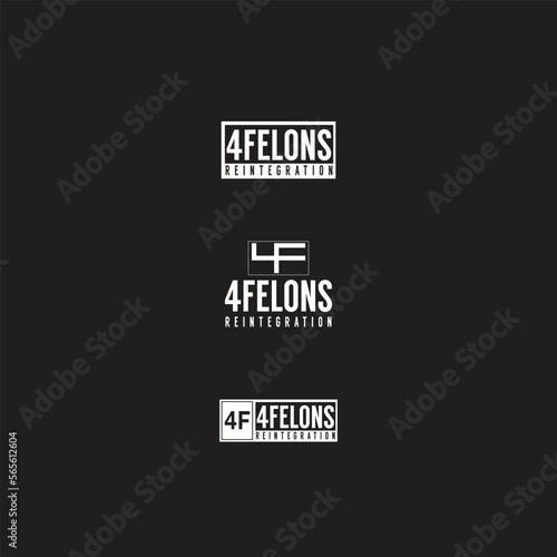 letters 4f linked monogram design logo