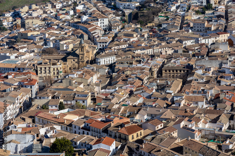 Upper photograph of the Andalusian city of Alcalá la Real on a sunny winter morning