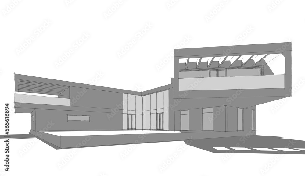 Modern house architectural 3d rendering Modern house architectural 3d rendering