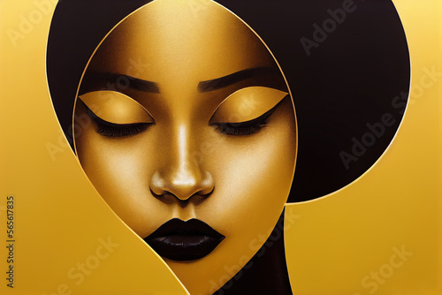 Digital painting of a woman's face, figurative art, Generative AI