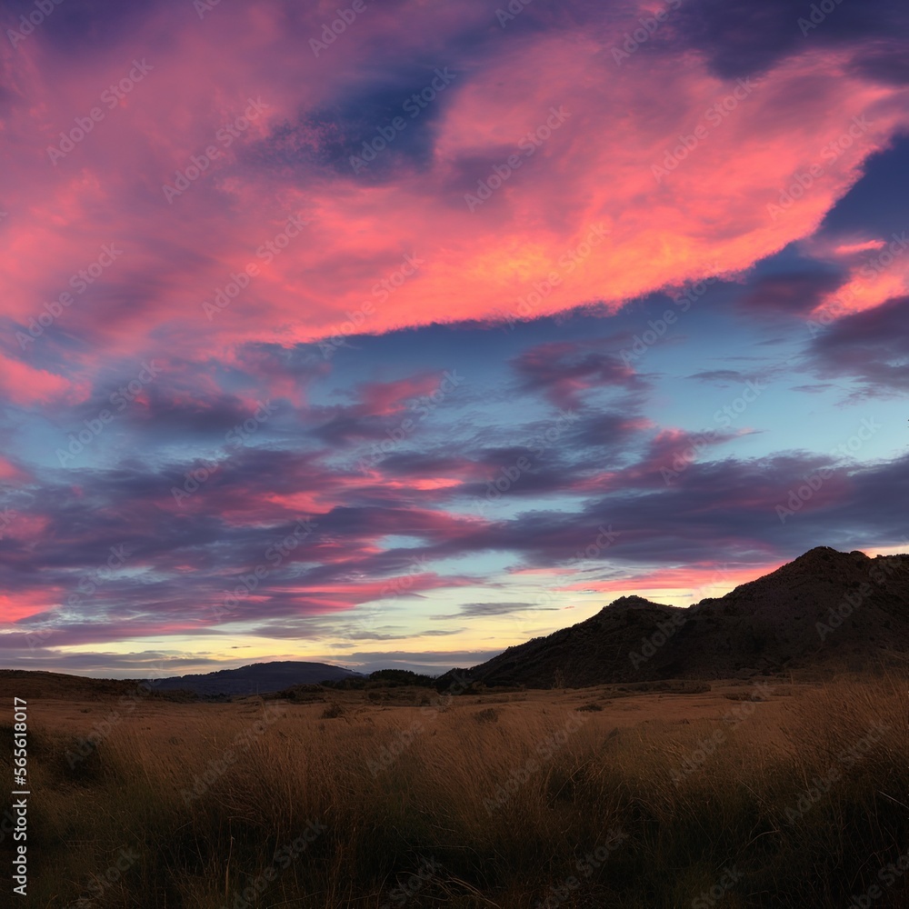 Obraz premium Beautiful sky on twilight time - generative ai