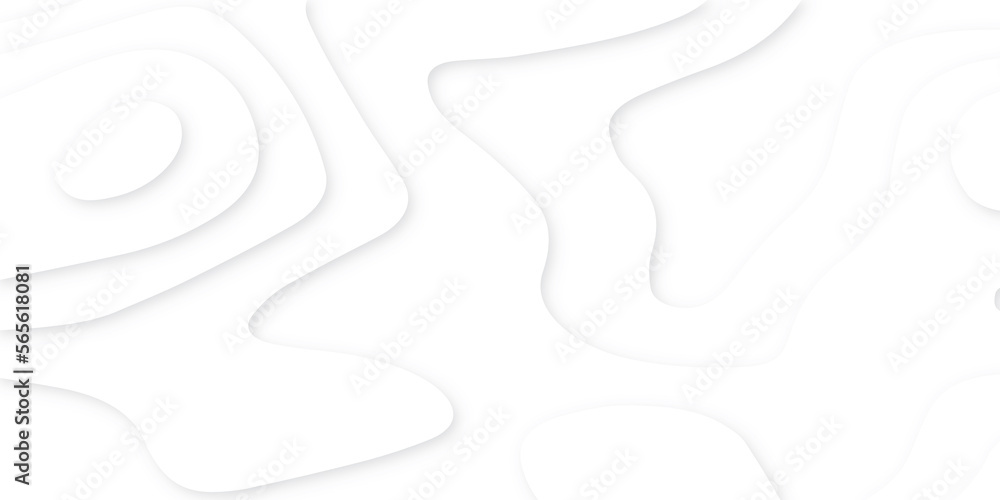 Abstract white papercut background with waves. Topographic canyon ...