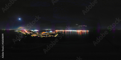A 360 image of the ports of Harwich and Felixstowe at night in the UK photo