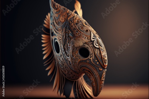 Tribal Australia, Beautiful cultural indigenous Australian mask, Aboriginal Australia in ethnic australian pattern, created with generative ai photo