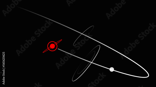 Minimal Style Comet Orbit Lines, Black Background