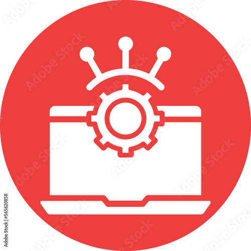 Cogwheel  laptop Vector Icon  