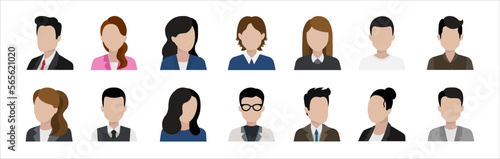 Man and woman silhouette icon. Avatar profile. Vector illustration.