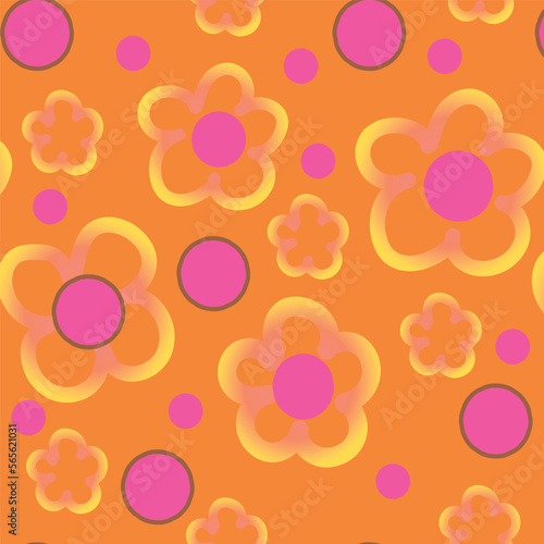 Bright seamless pattern with flowers. Vector file for designs.