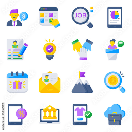 Pack of Business and Infographic Flat Icons 


