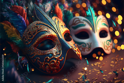 detailed colorful carnival masks