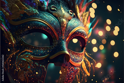 detailed colorful carnival mask