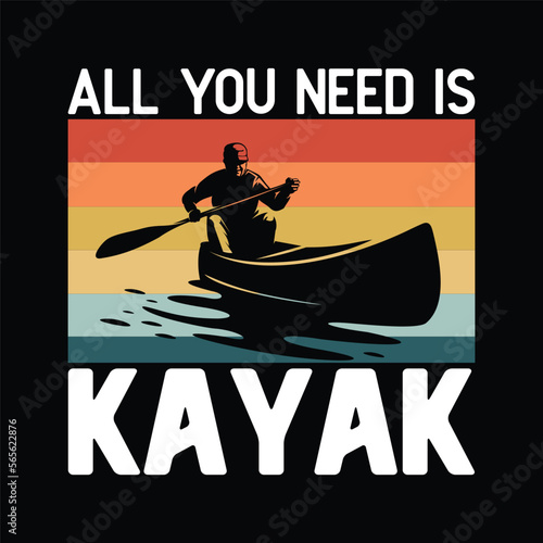 Kayaking Canoeing Retro Kayak Paddling