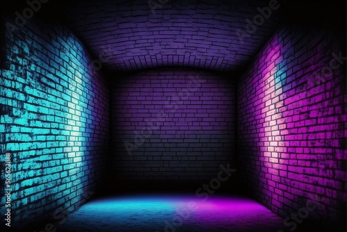 Empty brick walls, colorful...