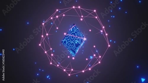 Sci-Fi Motion Background Loop, Plexus Particles Background Video, 3D Render Background