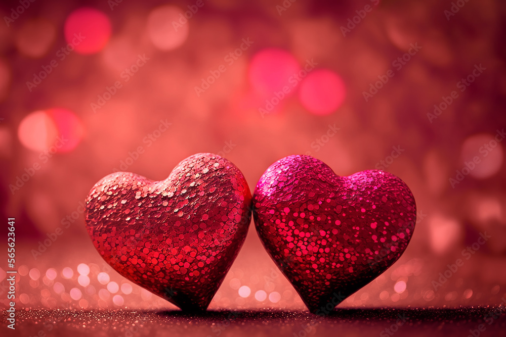 Valentines background with hearts. Generative AI. Valentines background with hearts. Generative AI.