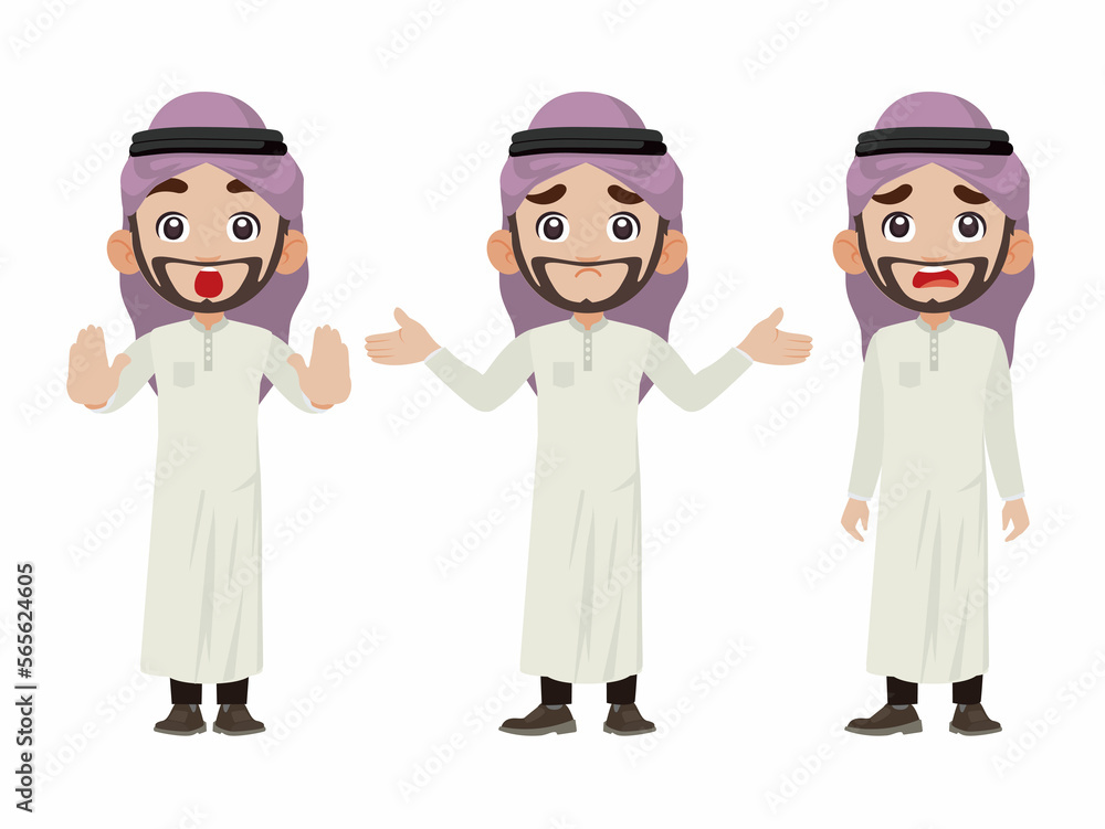 Arab businessman in different actions Arab businessman in different actions