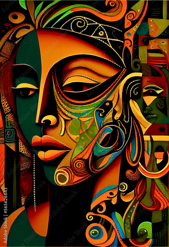 Generative AI abstract render of ethnic art Generative AI abstract render of ethnic art