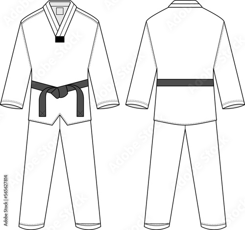 VECTOR LINE ART TAEKWONDO UNIFORM MOCKUP
