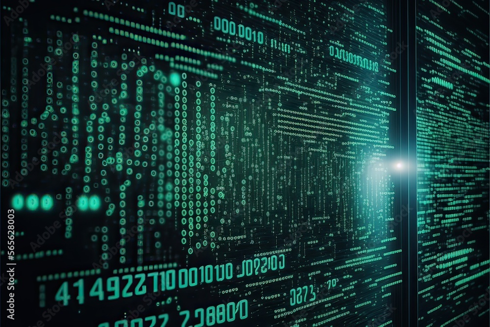 Digital binary code matrix background 3D render (Ai generated) Digital binary code matrix background 3D render (Ai generated)