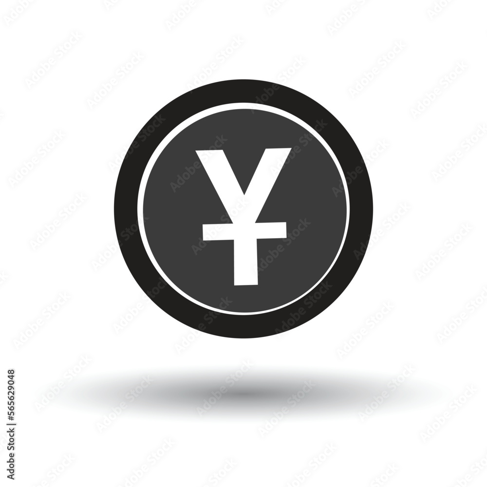 Obraz premium Chinese Yuan coin vector icon