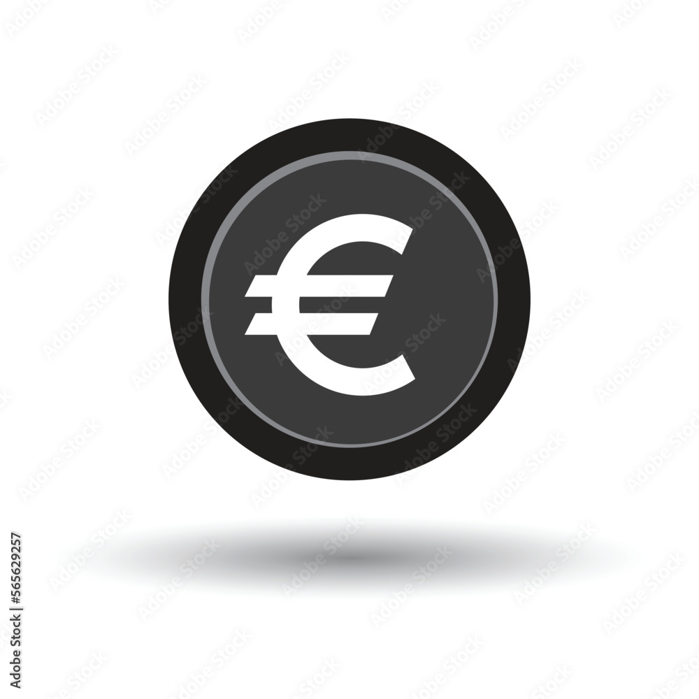 Euro coin growth vector icon Euro coin growth vector icon