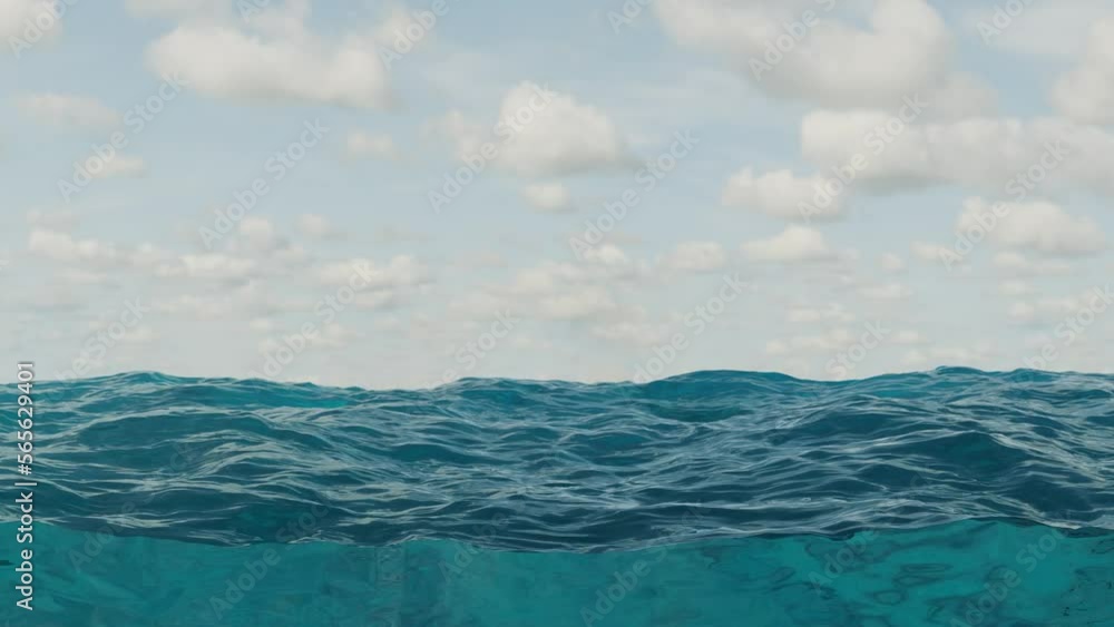 Sea And Sky Background, Blue, 3D Render Abstract Background Texture, Motion Background Video Loop Sea And Sky Background, Blue, 3D Render Abstract Background Texture, Motion Background Video Loop