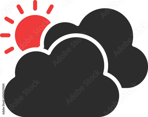  Cloudy weather Vector Icon
