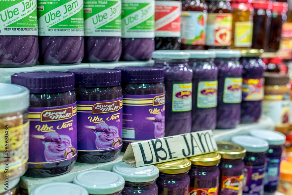 Baguio City, Philippines Various brands of Ube Jam for sale at a