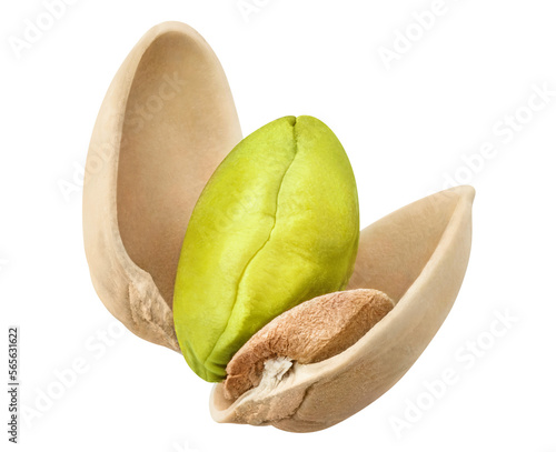 Fotografie Delicious peeled pistachio cut out