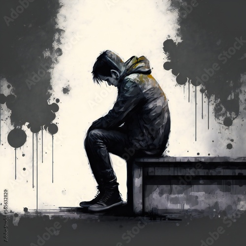 People with depression concept. ai